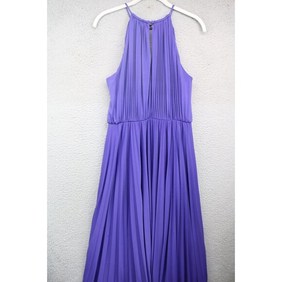 Maggy London Purple Pleated Hi-Lo Dress-Size 10-Summer - Picture 8 of 11